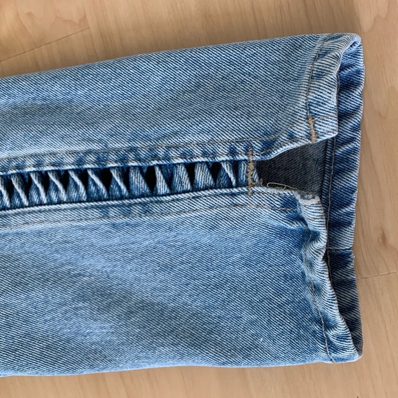 High waisted straight leg jeans w ladder side detail - Picture 3 of 8